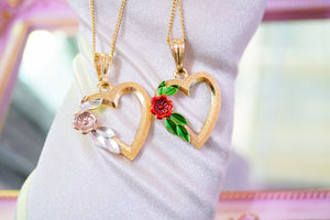 Heart with Rose Necklace
